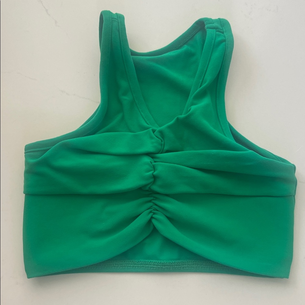 Green Ruched Honeycut Dance Crop Top